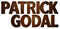 patrick godal logo on a black background