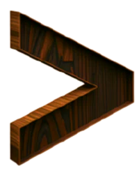 a wooden arrow on a black background