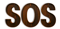 the word sos on a black background