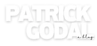 patrick godal logo on a black background