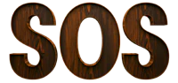 the word sos on a black background