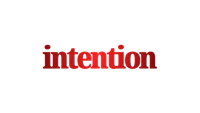 an image of the word intention on a black background