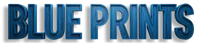 the blue prints logo on a black background