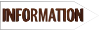 an arrow with the word information on it
