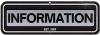 a sign with the word information on it